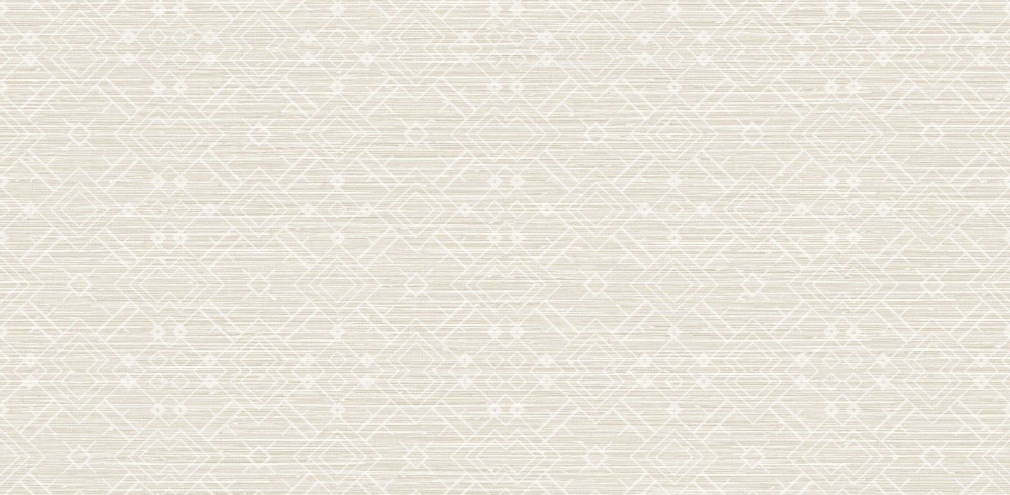 Textured Wallpaper Geometric in Beige