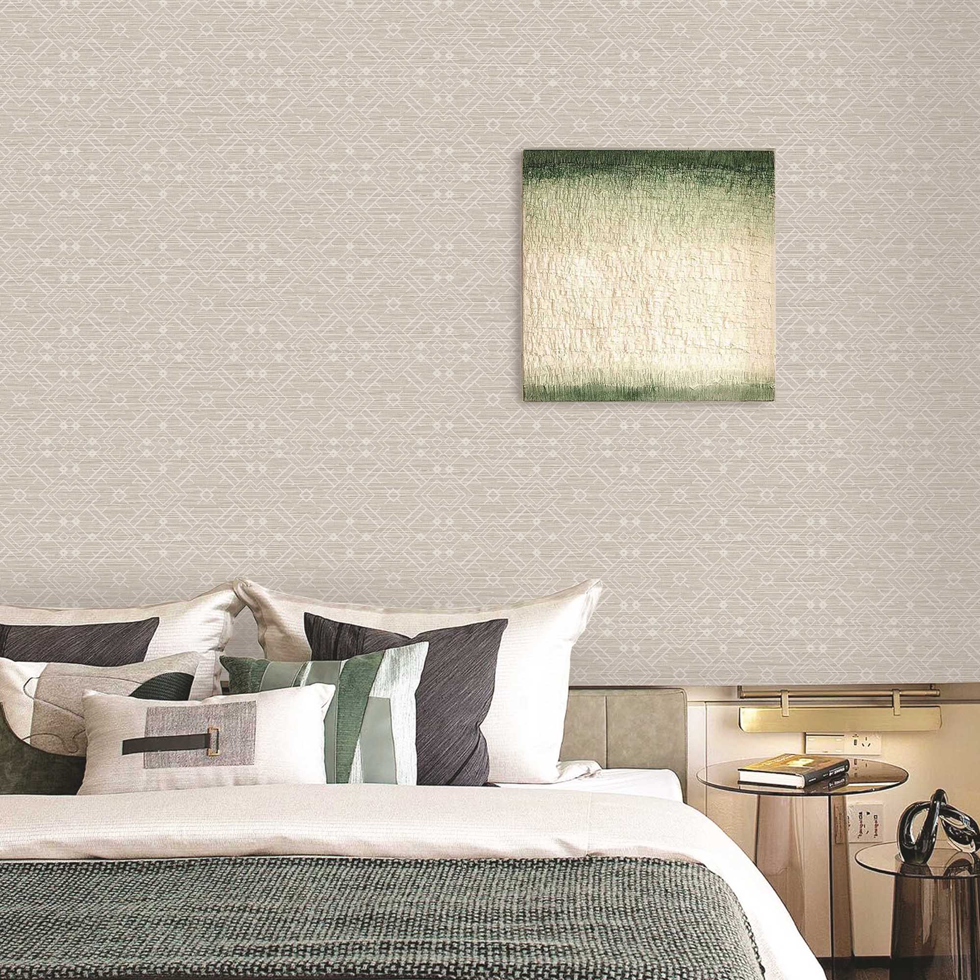 Textured Wallpaper Geometric in Grey