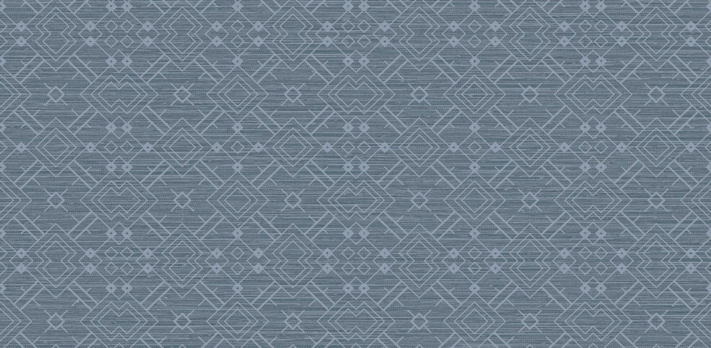 Textured Wallpaper Geometric in Blue