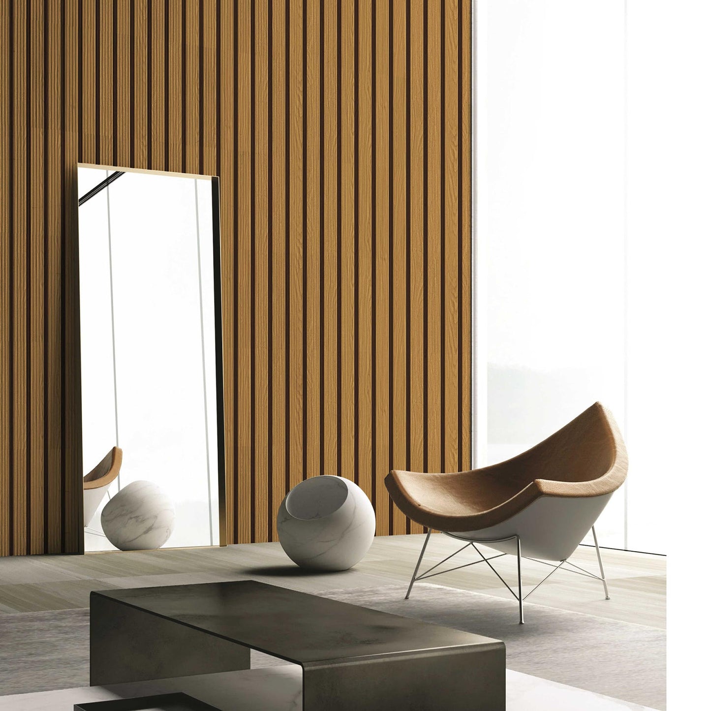 Textured Wallpaper Wood in Brown