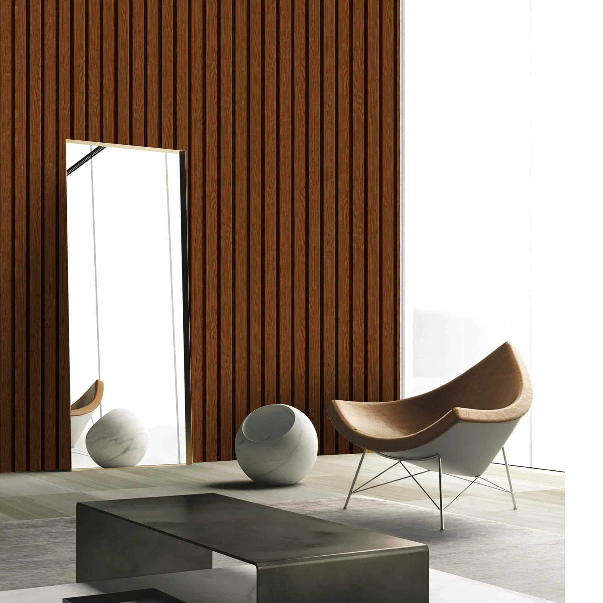 Textured Wallpaper Wood in Chestnut