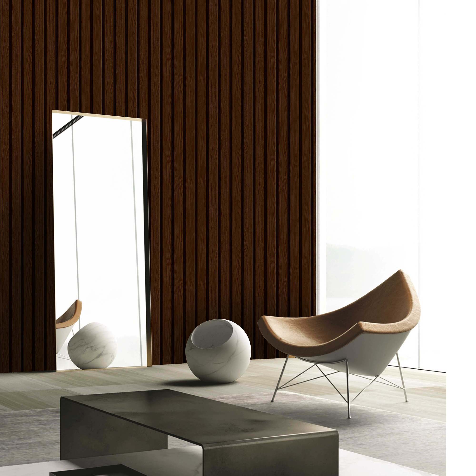 Textured Wallpaper Wood in Dark Brown