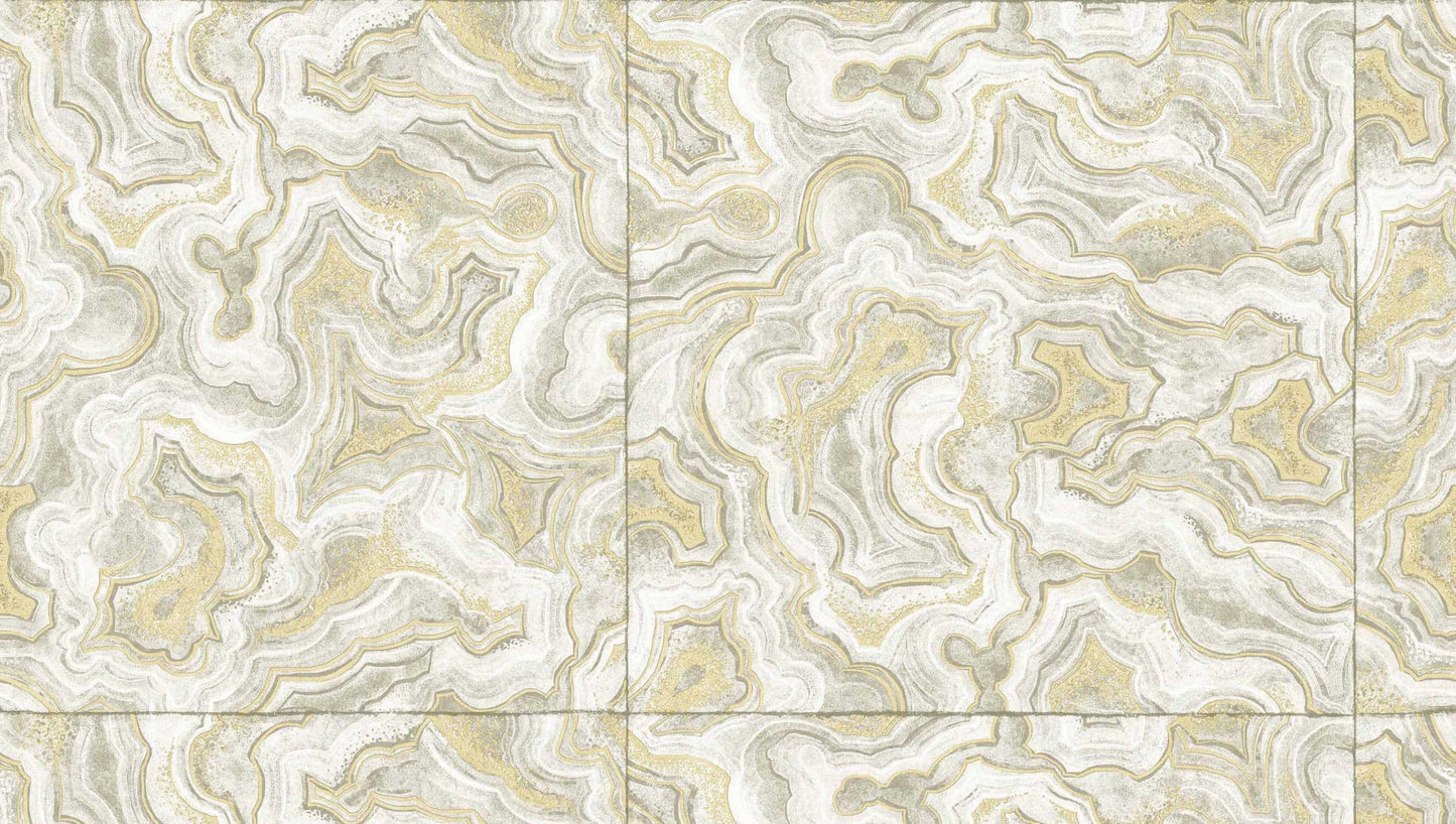 Textured Wallpaper Traditional in Light Grey|Gold