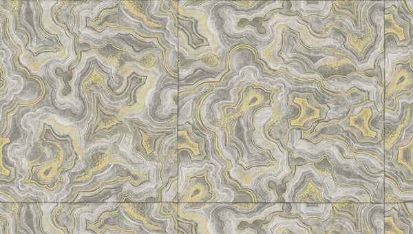 Textured Wallpaper Traditional in Grey|Gold