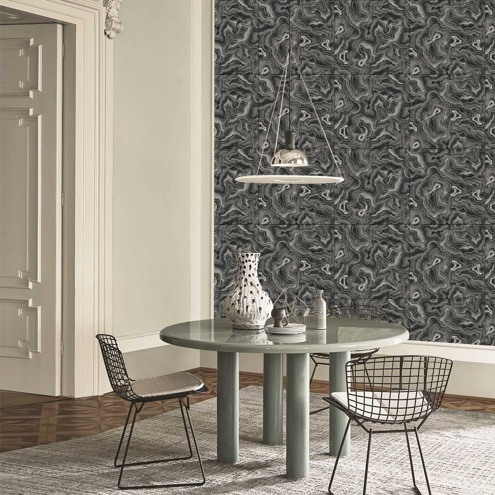 Textured Wallpaper Traditional in Black|White