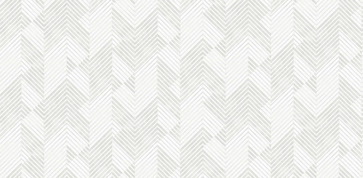 Textured Wallpaper Chevron in White|Grey