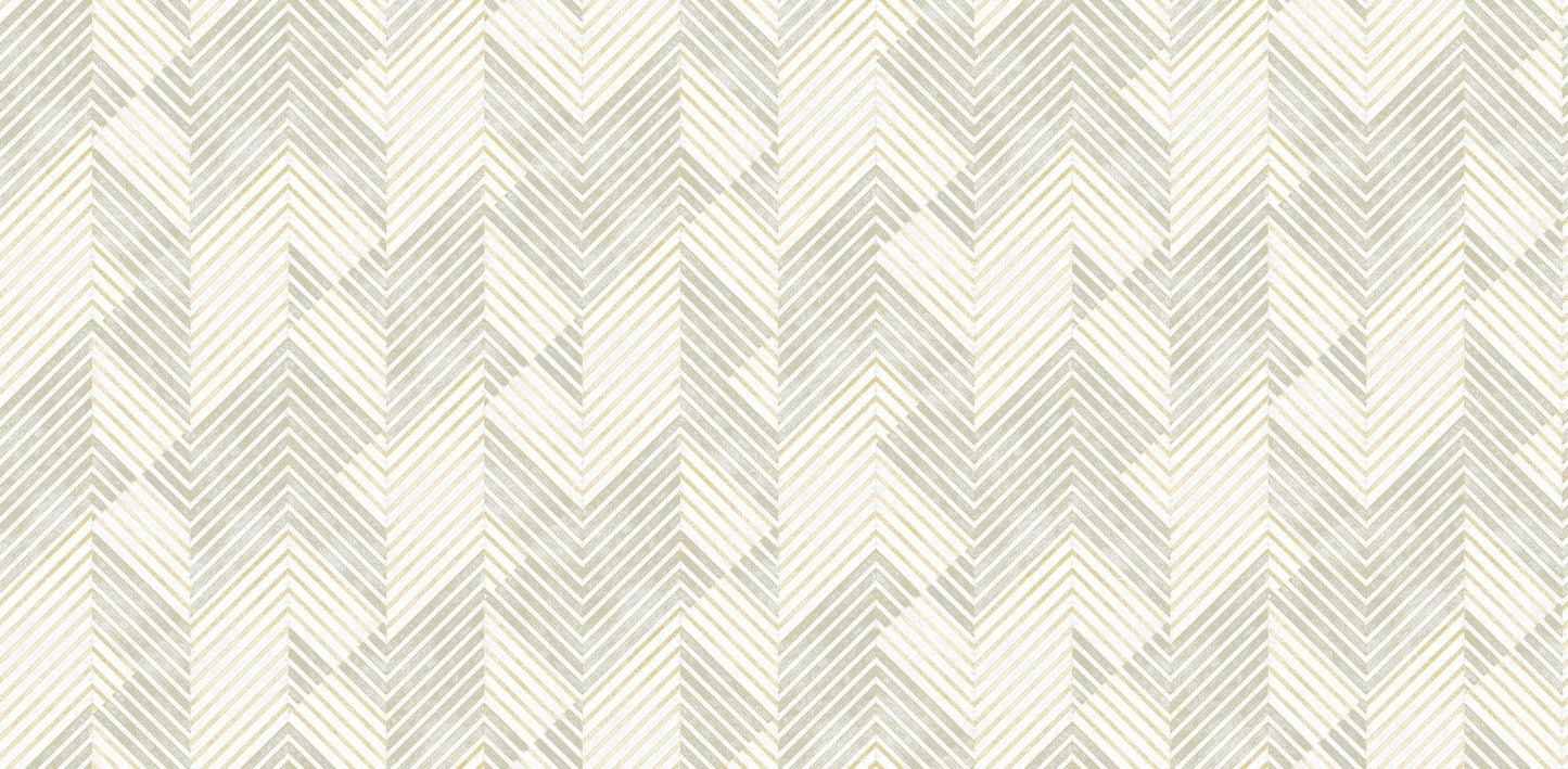 Textured Wallpaper Chevron in Grey|Cream|Gold