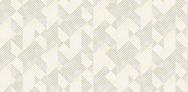 Textured Wallpaper Chevron in Grey|Cream|Gold