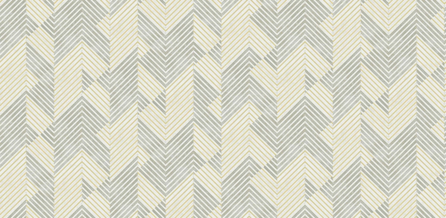 Textured Wallpaper Chevron in Dark Grey|Cream|Gold