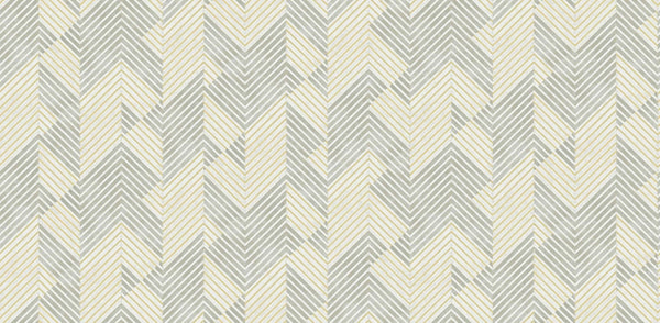 Textured Wallpaper Chevron in Dark Grey|Cream|Gold