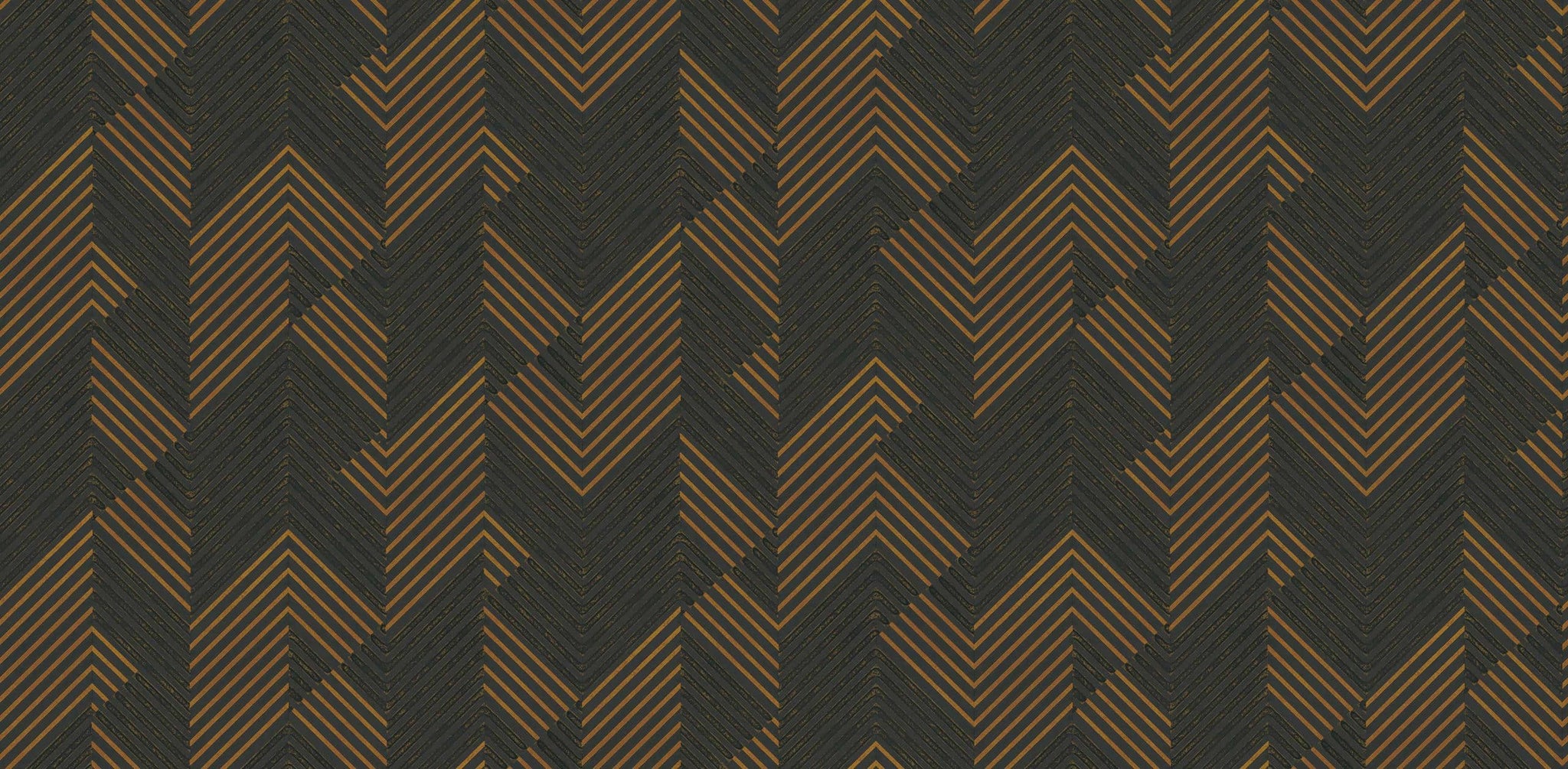 Textured Wallpaper Chevron in Gold|Grey