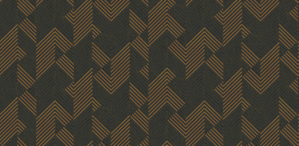 Textured Wallpaper Chevron in Gold|Grey
