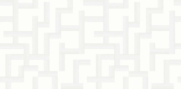 Textured Wallpaper Geometric in White|Silver