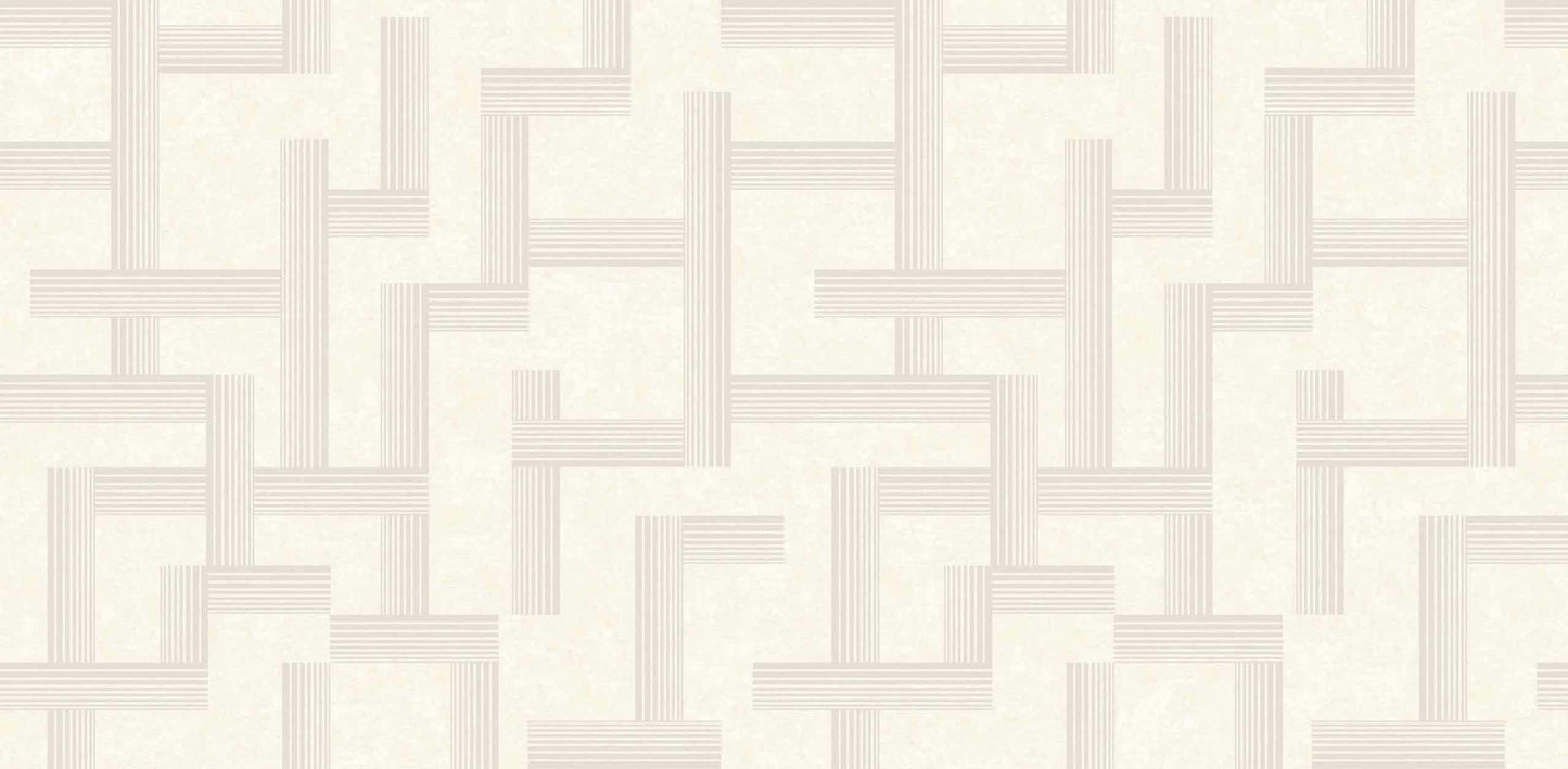Textured Wallpaper Geometric in Cream|Silver
