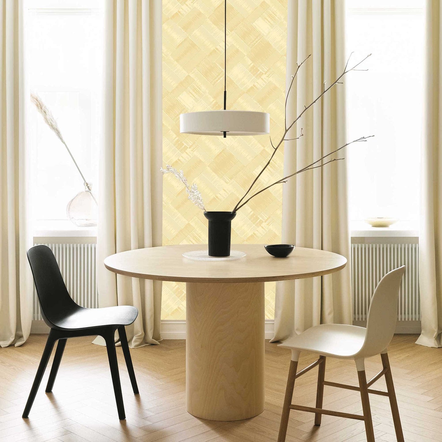 Textured Wallpaper Geometric in Yellow