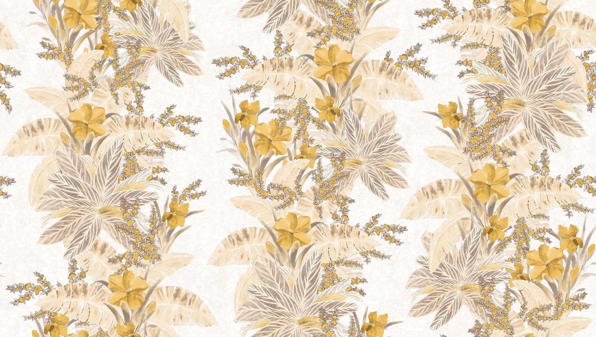 Textured Wallpaper Floral in Yellow