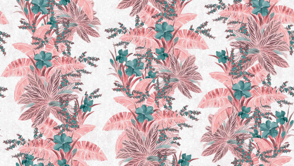 Textured Wallpaper Floral in Pink