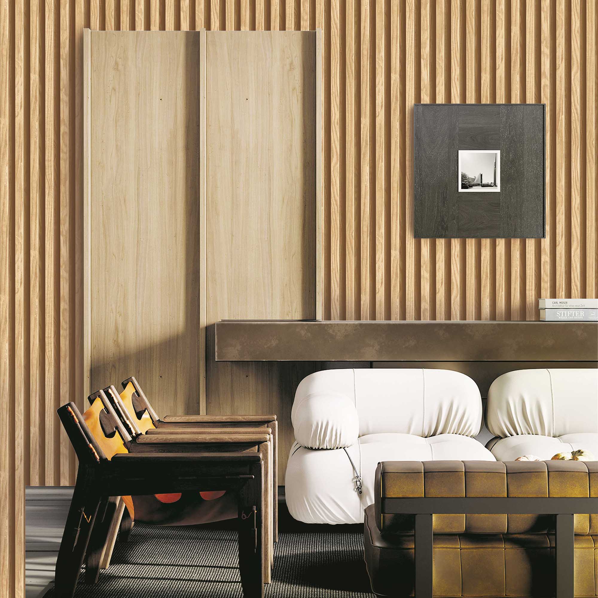 Textured Wallpaper Wood in Yellow