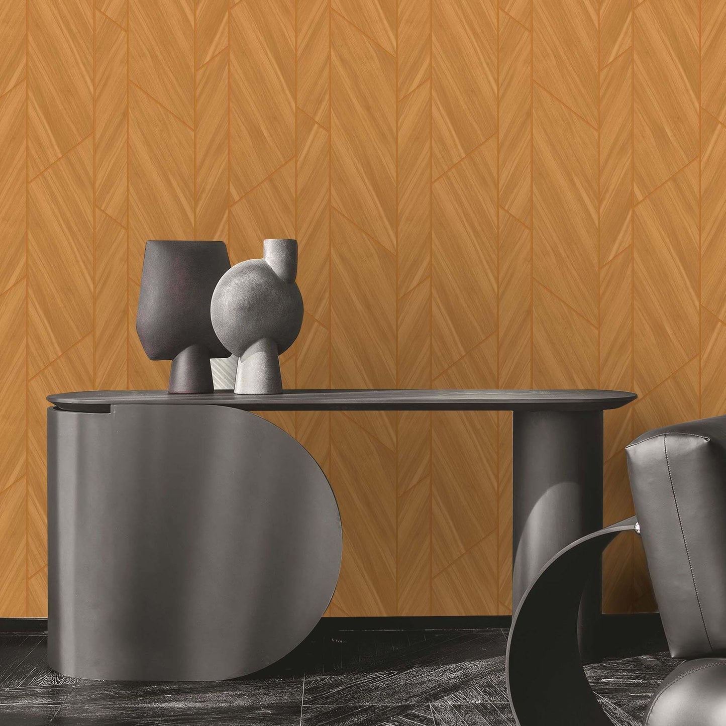 Textured Wallpaper Geometric in Yellow