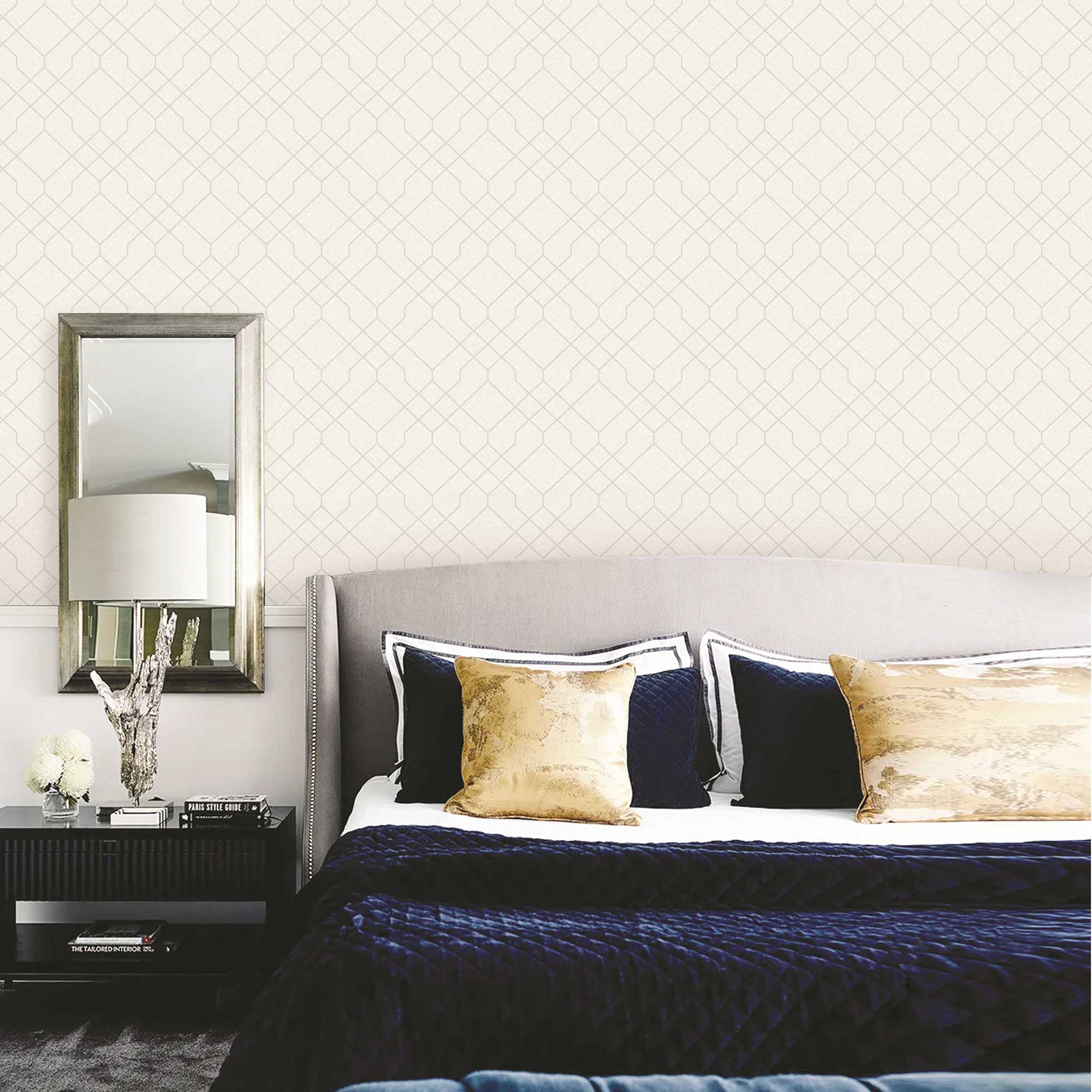 Textured Wallpaper Geometric in White