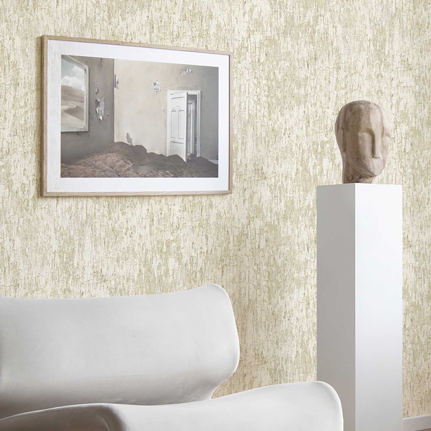 Textured Wallpaper Abstract|Plastered|Distressed in Beige|Grey