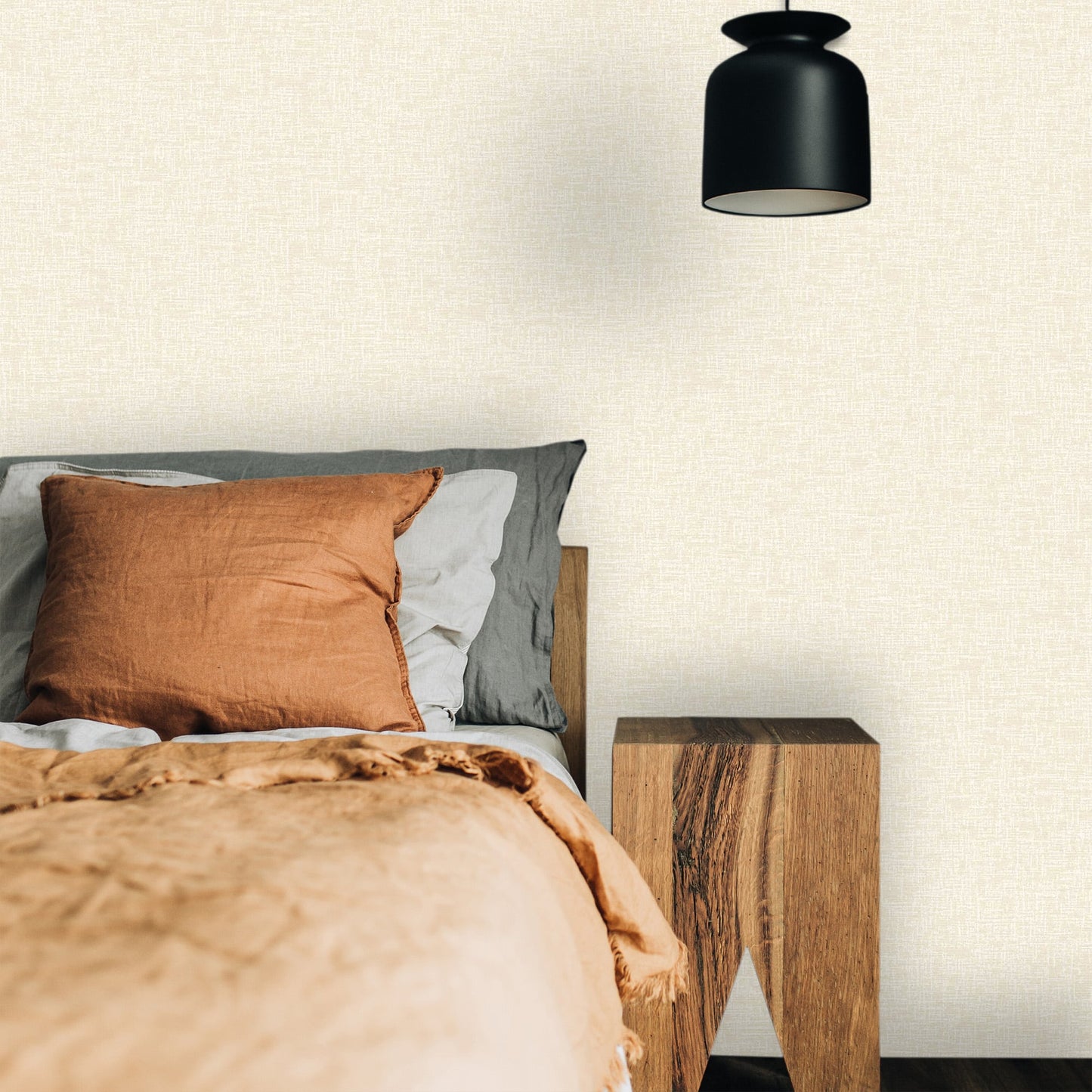 Textured Wallpaper Fabric in Cream