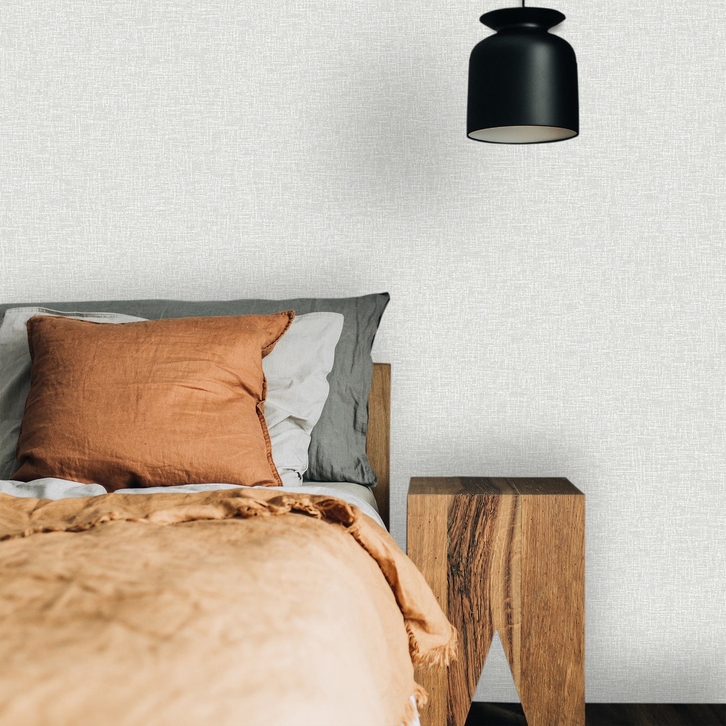 Textured Wallpaper Fabric in Light Grey