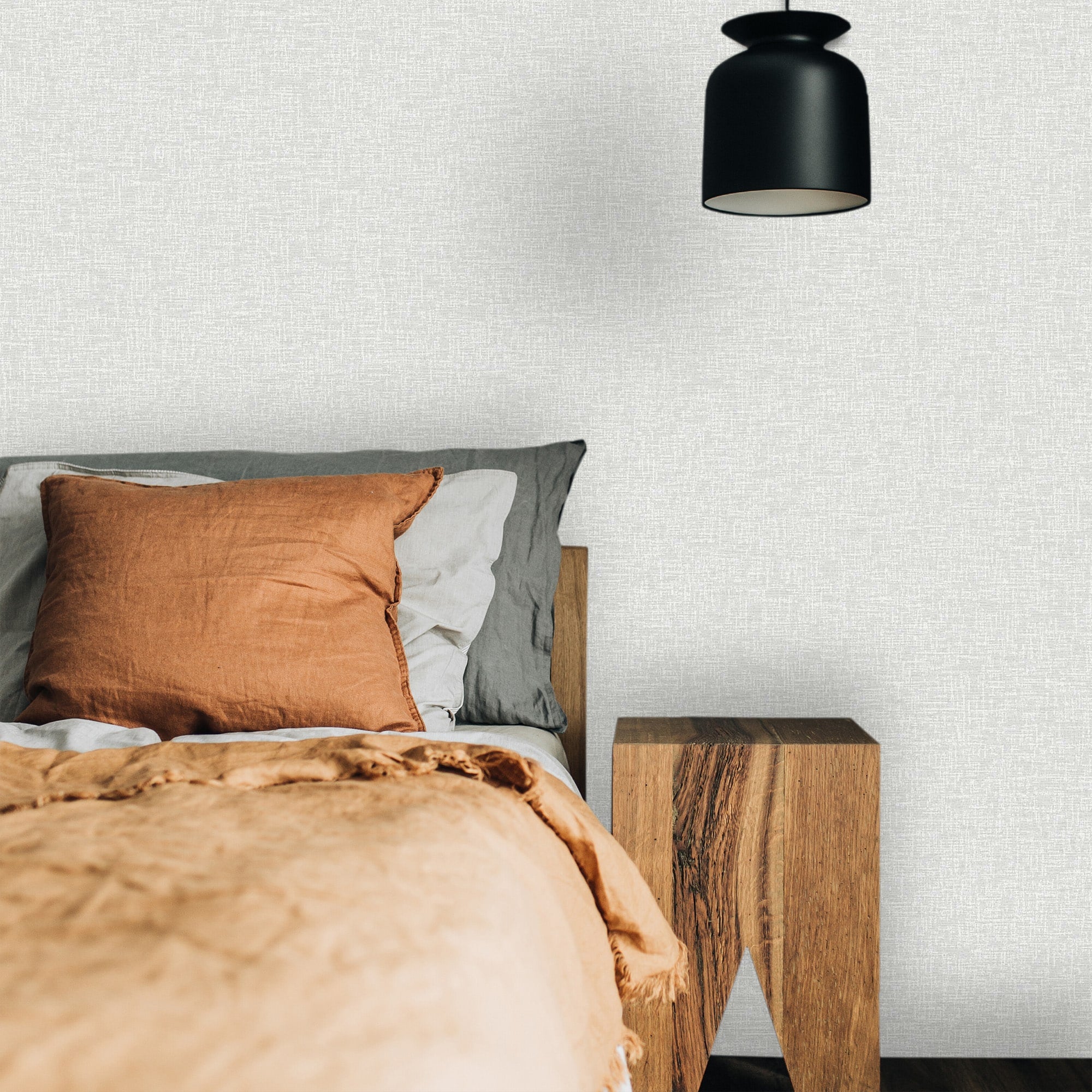 Textured Wallpaper Fabric in Light Grey