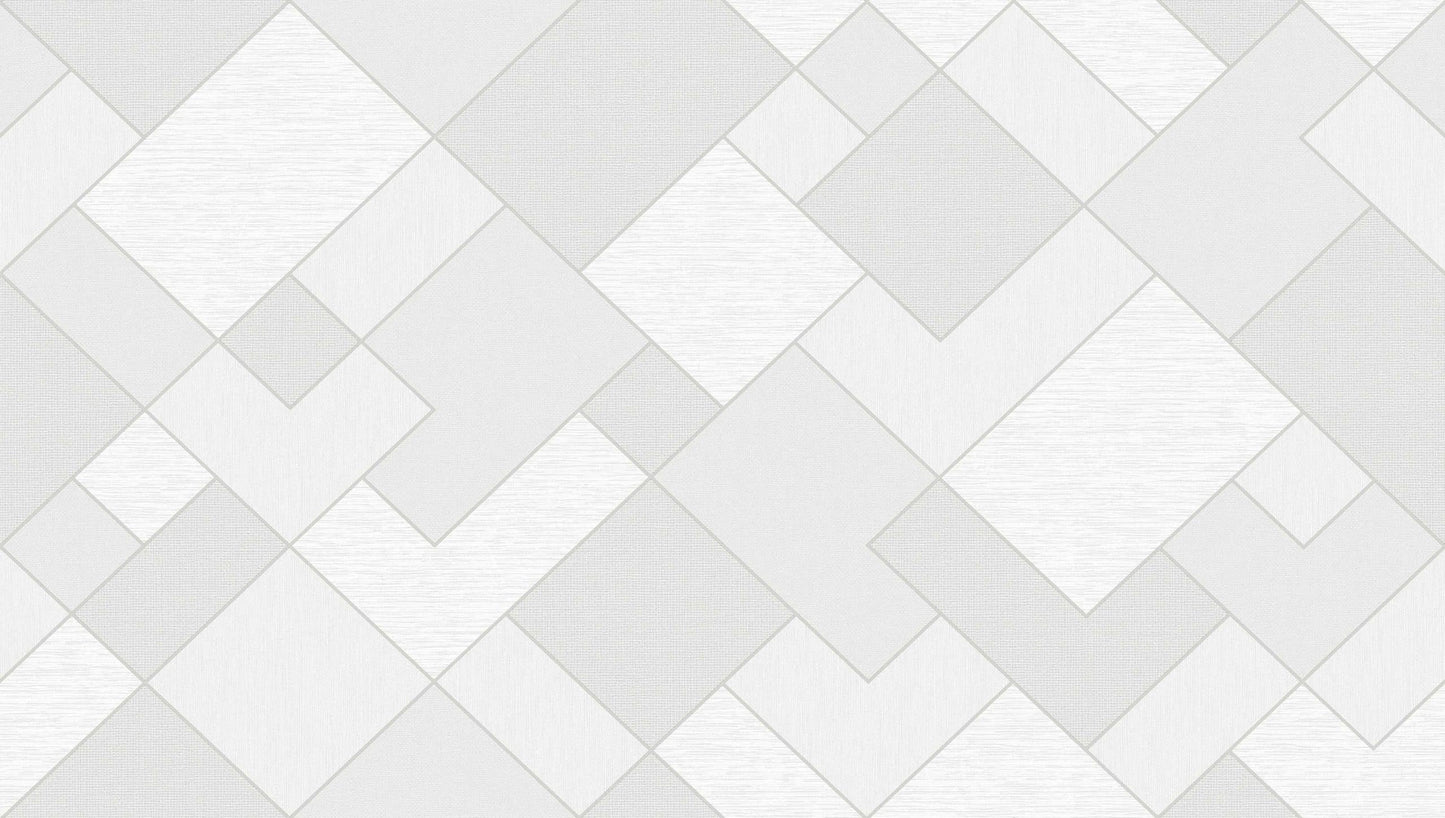 Textured Wallpaper Geometric|Fabric in Grey