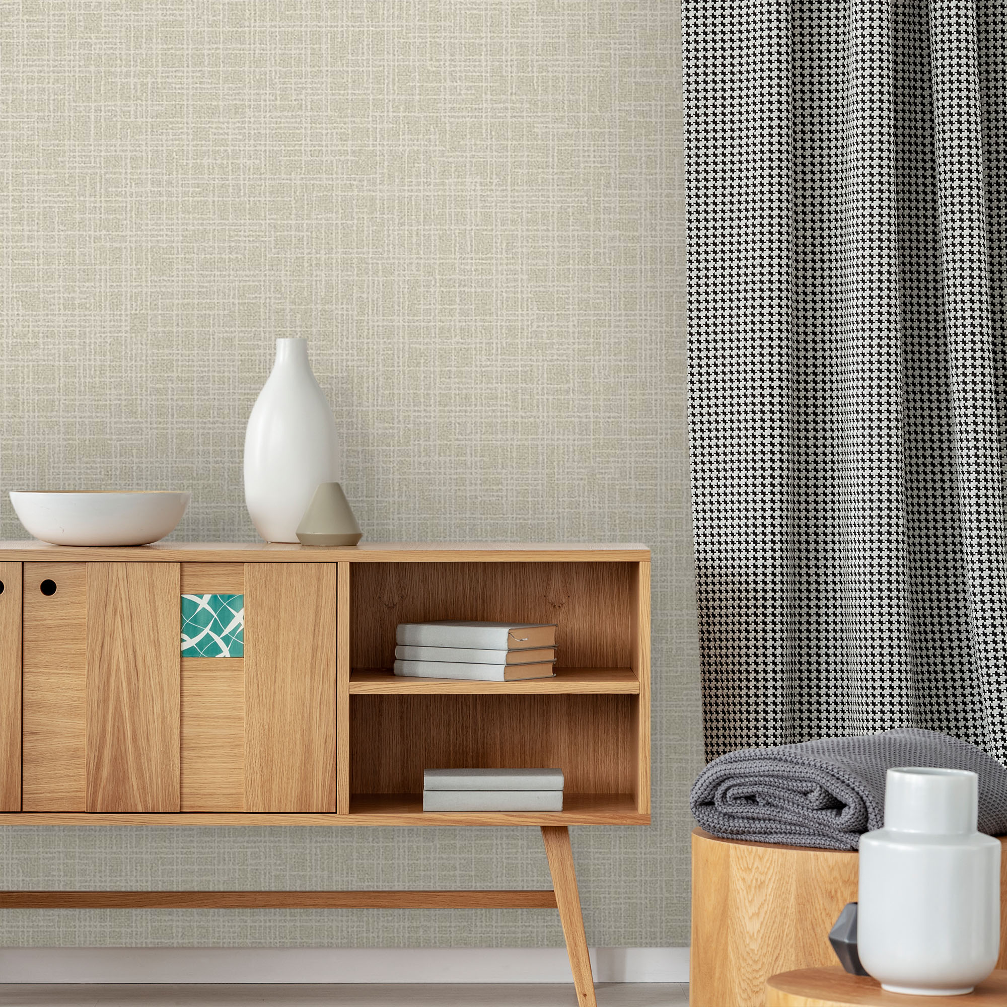 Textured Wallpaper Abstract|Fabric in Beige