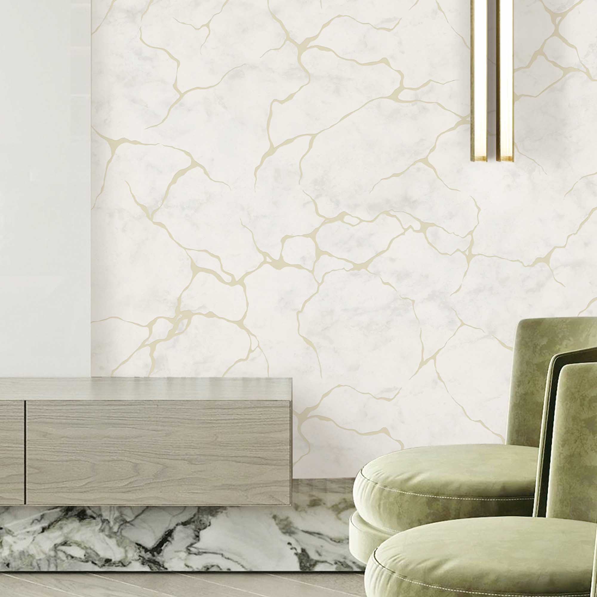 Textured Wallpaper Abstract|Marble in White|Merigold