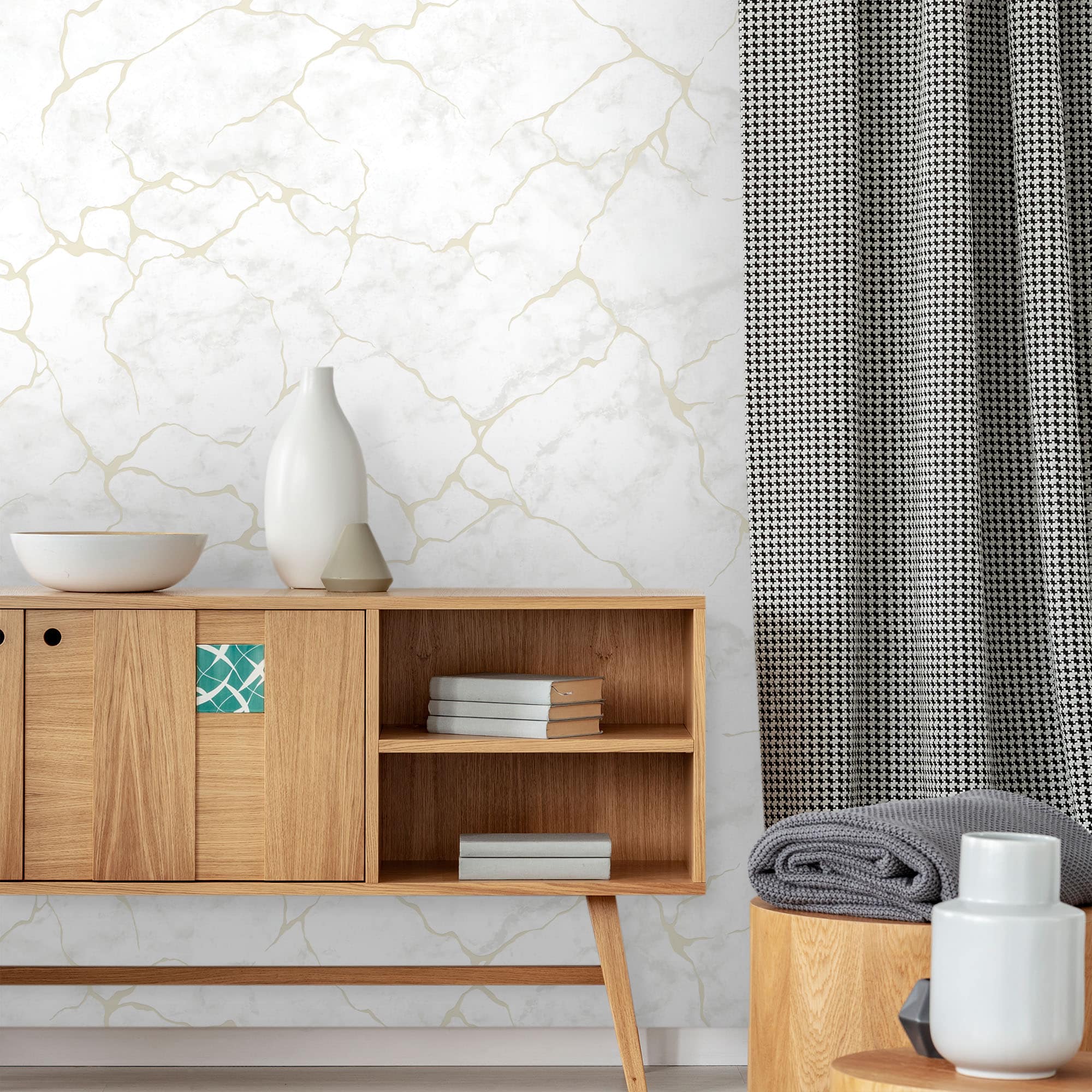 Textured Wallpaper Abstract|Marble in White|Merigold