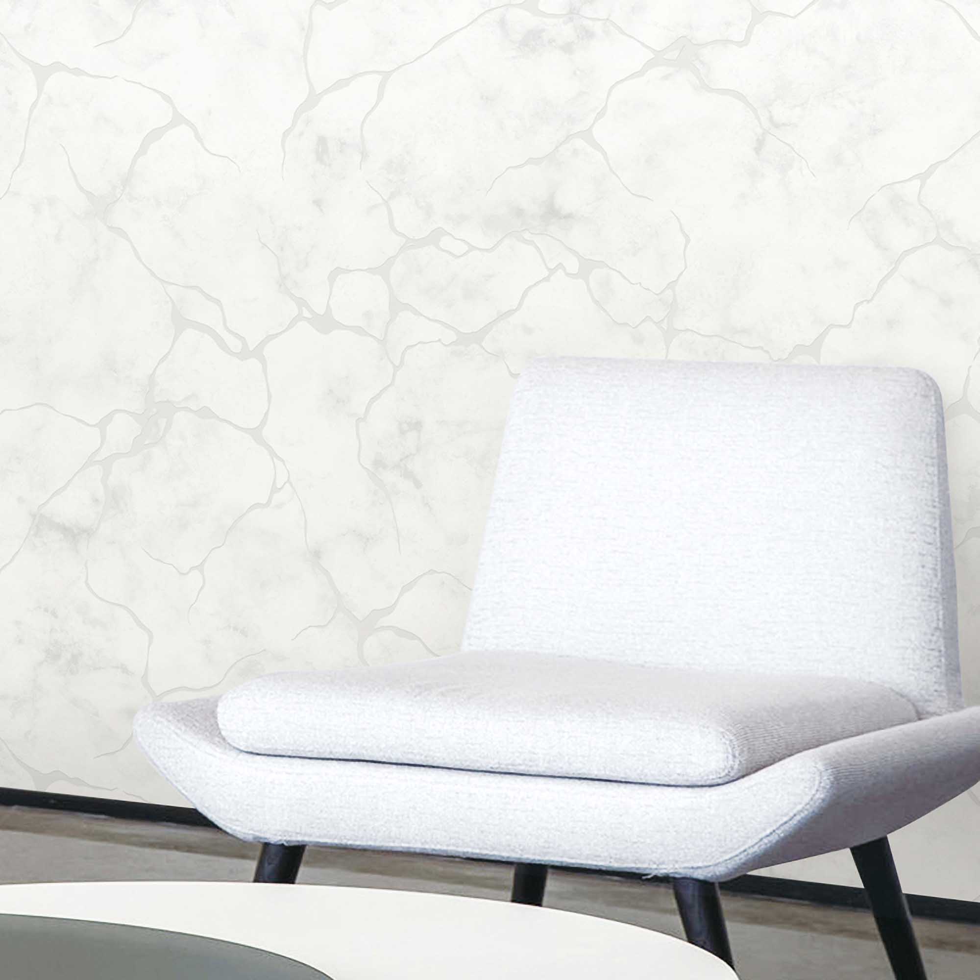 Textured Wallpaper Abstract|Marble in Silver|Grey