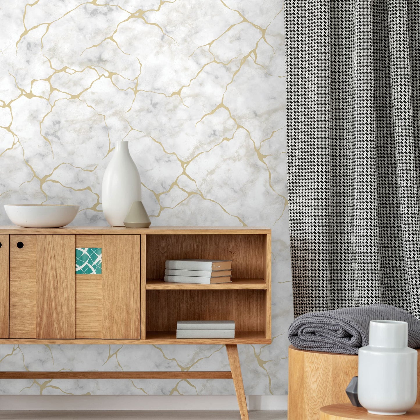 Textured Wallpaper Abstract|Marble in Beige|Gold