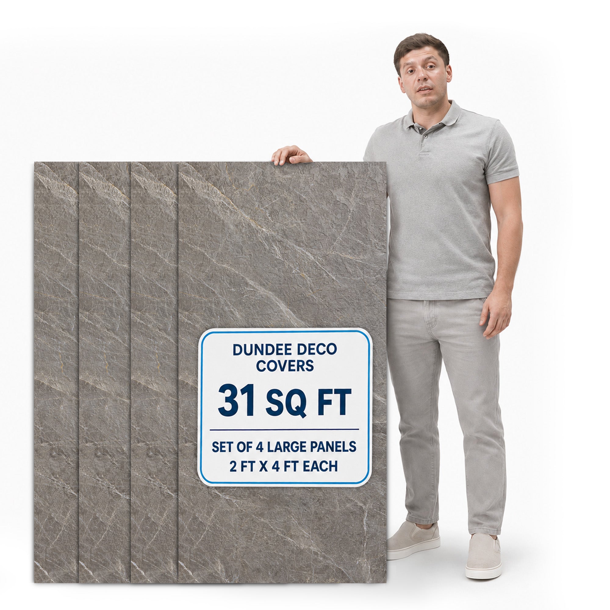 Faux Stone Wall Panels - 2 ft X 4 ft - Waterproof, Matte Textured, DIY Friendly Indoor Wall Cladding  - Dark Grey