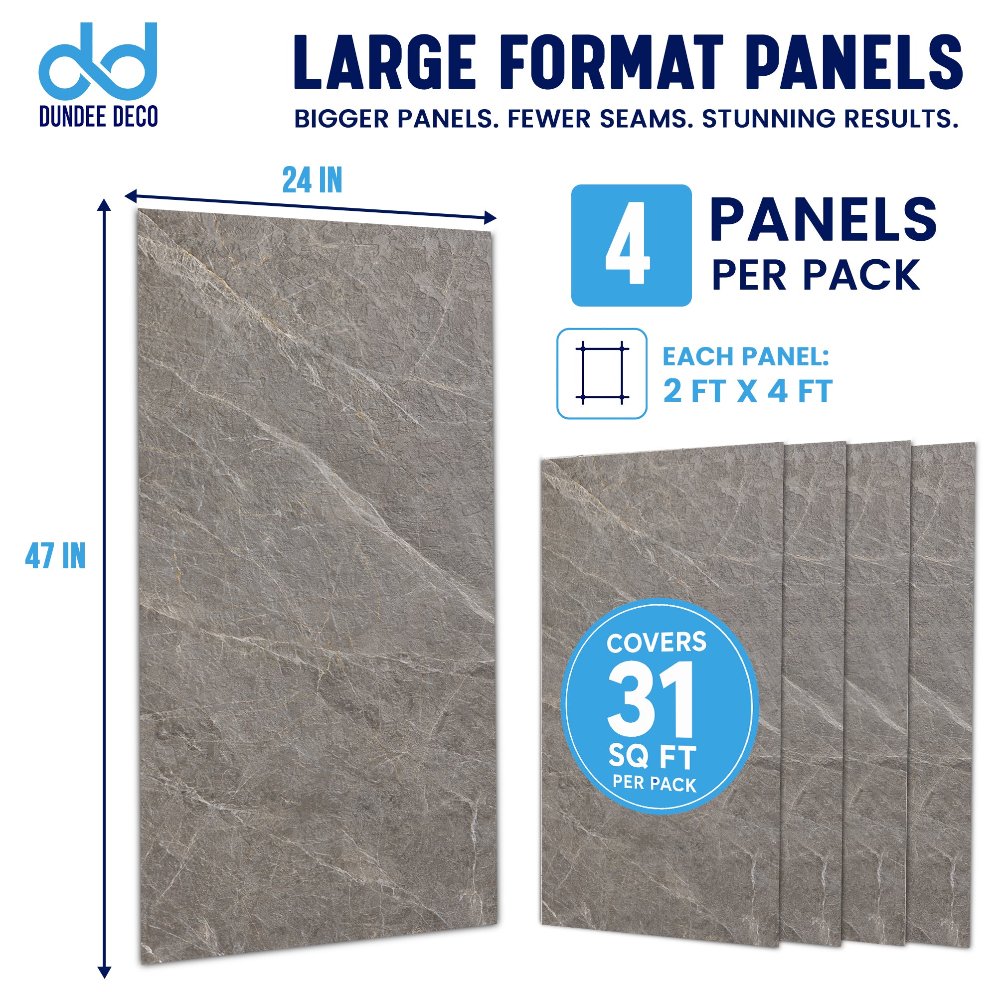 Faux Stone Wall Panels - 2 ft X 4 ft - Waterproof, Matte Textured, DIY Friendly Indoor Wall Cladding  - Dark Grey