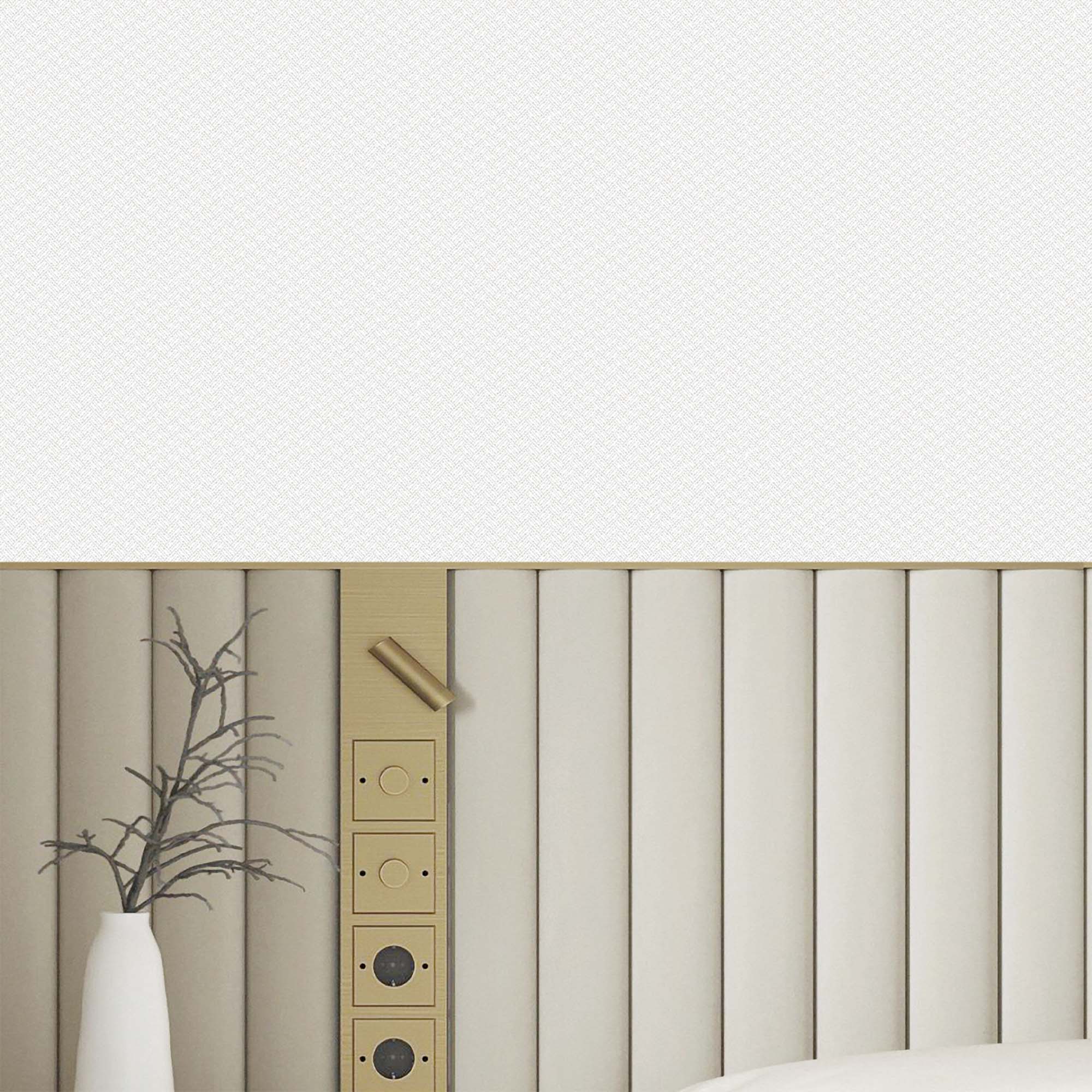 Textured Wallpaper Geometric|Fabric in Light Grey