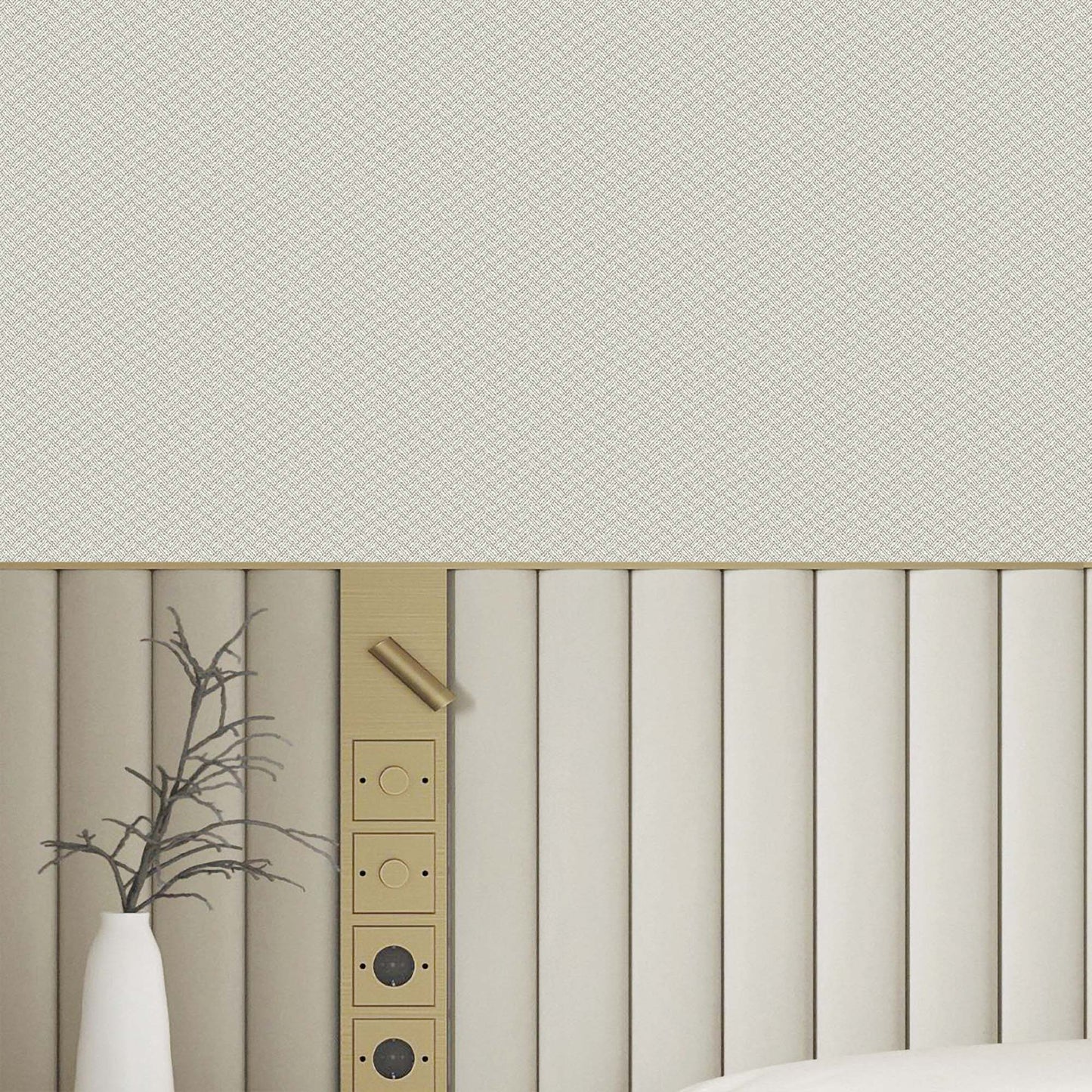 Textured Wallpaper Geometric|Fabric in Grey