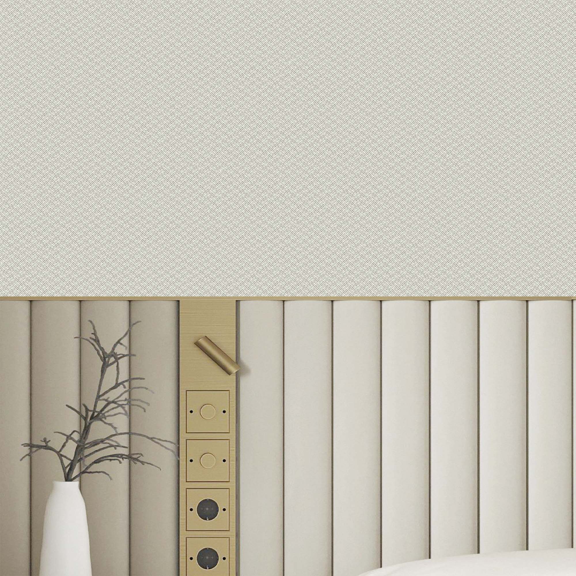 Textured Wallpaper Geometric|Fabric in Grey