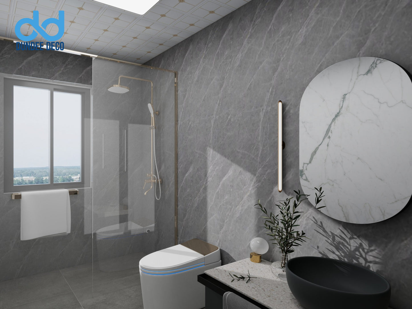 SPC panels Stone in Dark Grey