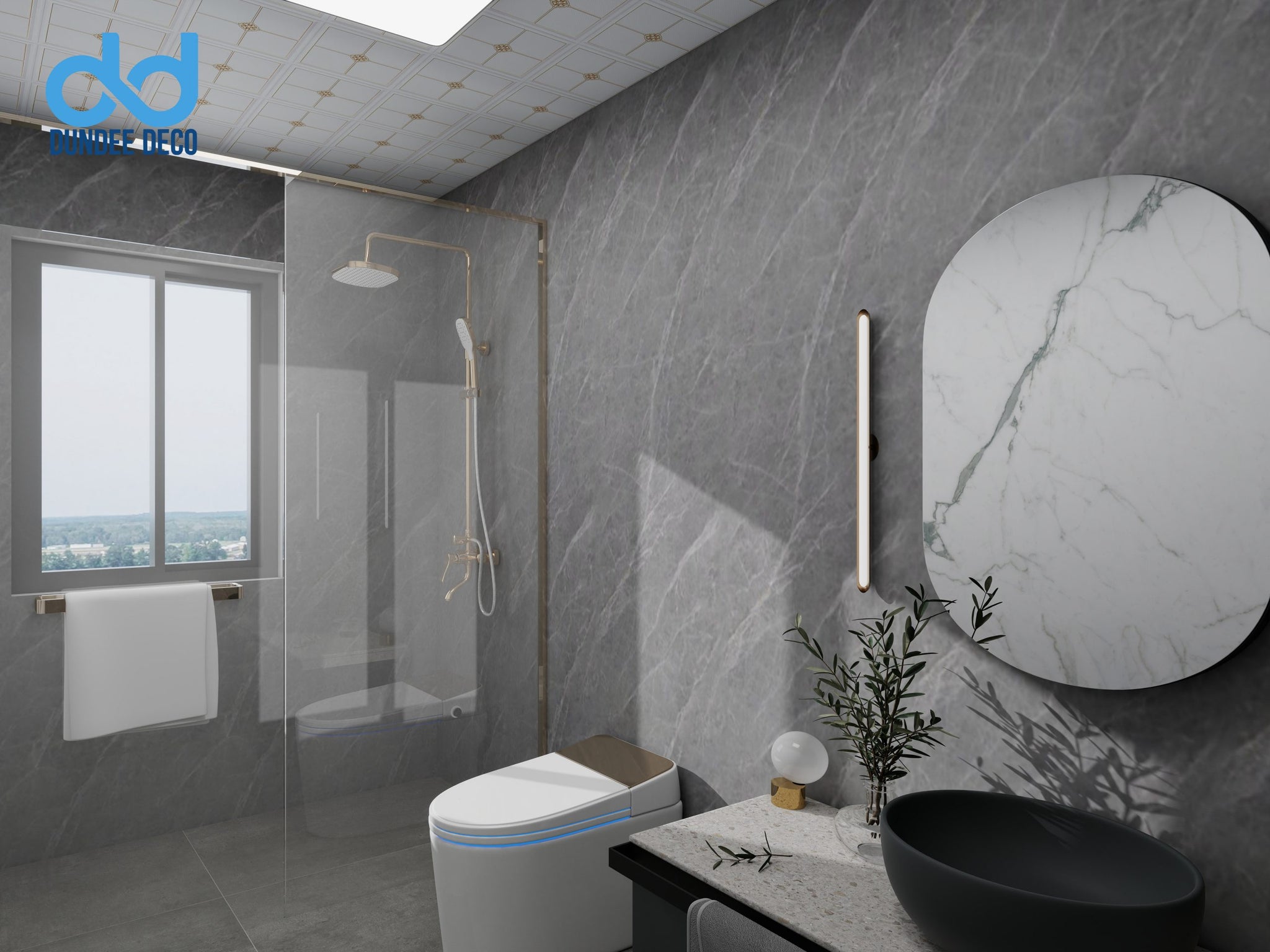 SPC panels Stone in Dark Grey