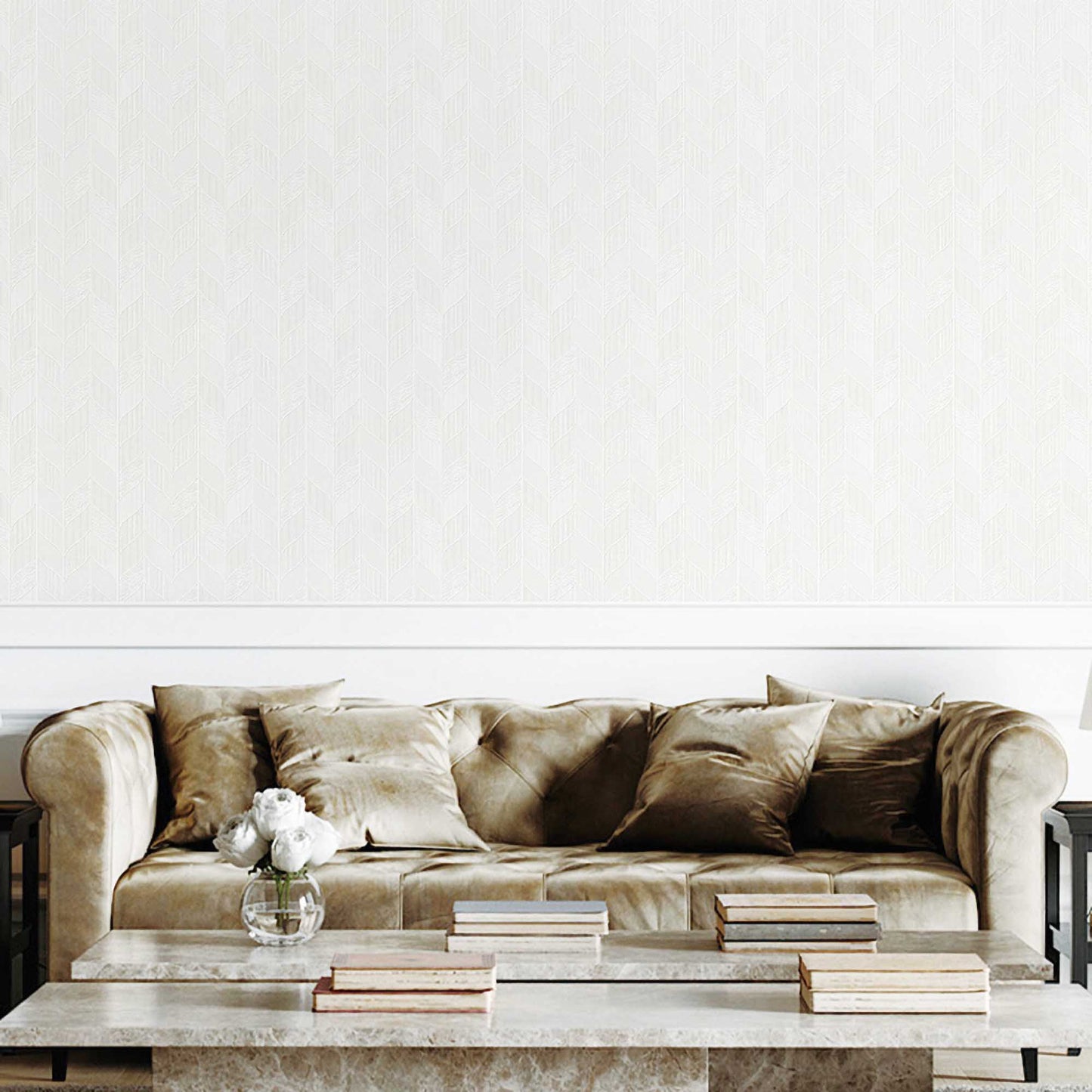 Textured Wallpaper Geometric in White