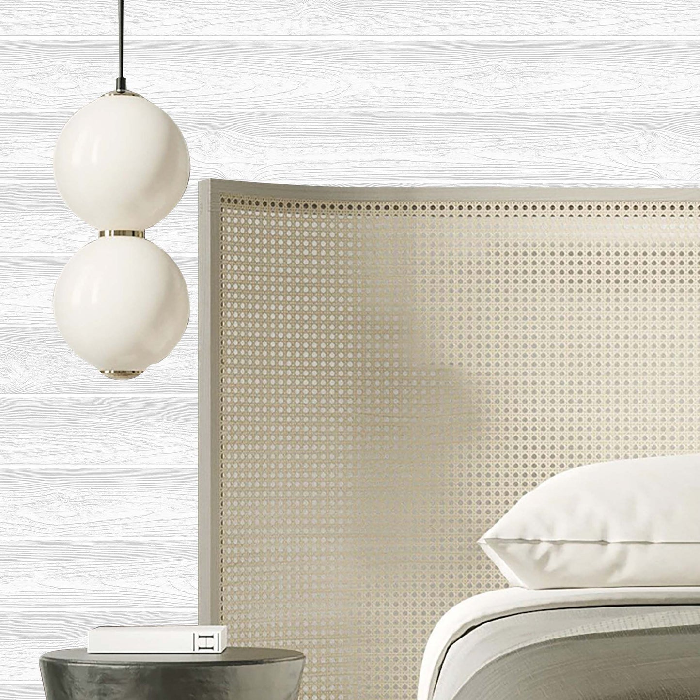 Textured Wallpaper Wood|Rustic in White
