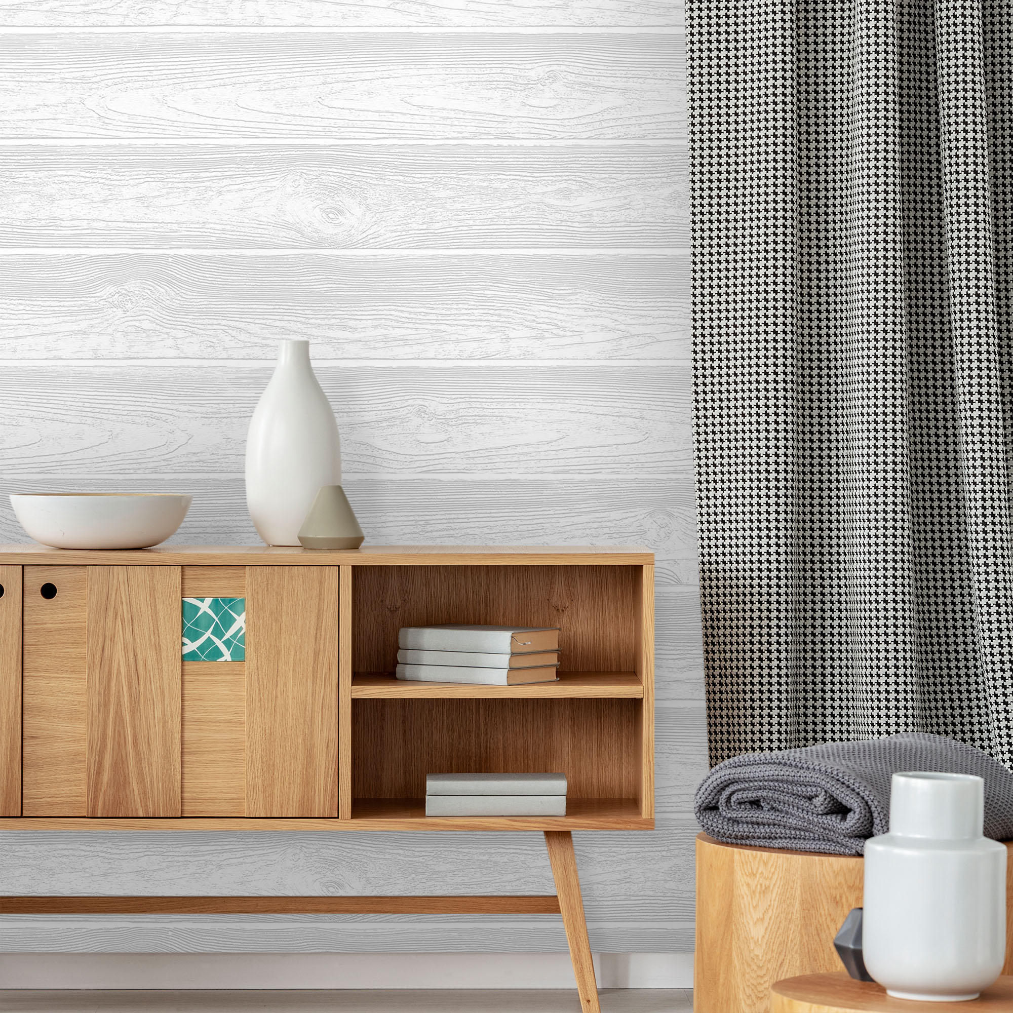 Textured Wallpaper Wood|Rustic in White
