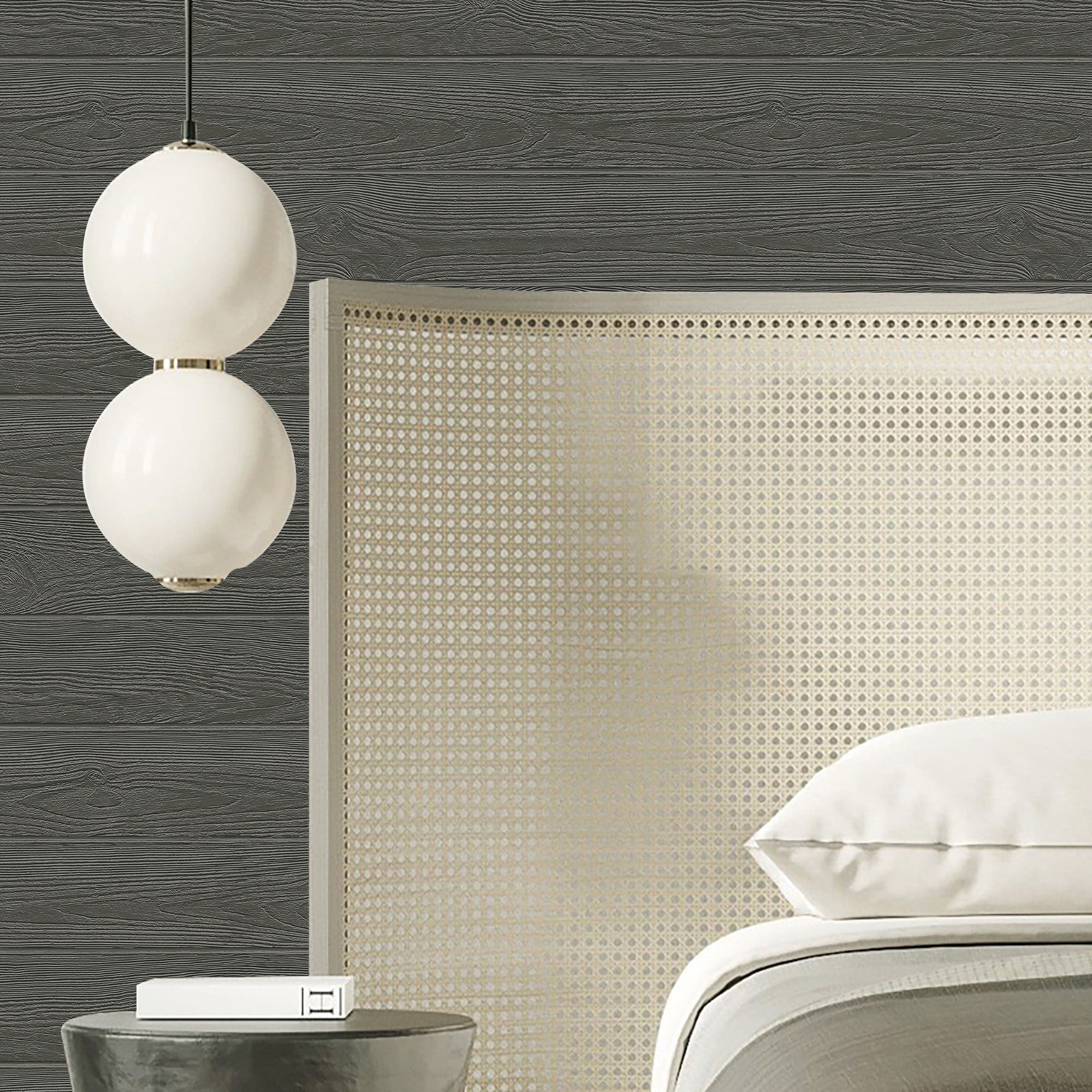 Textured Wallpaper Wood|Rustic in Black