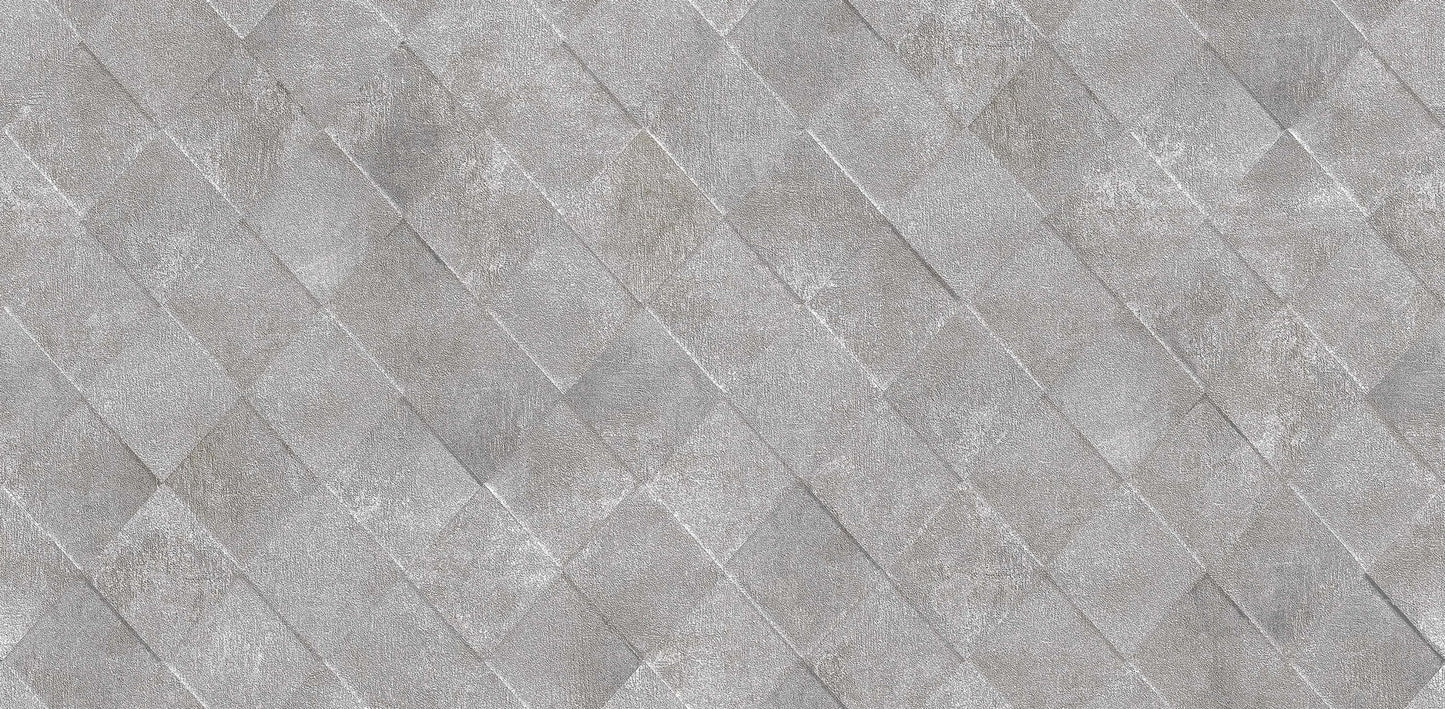 Textured Wallpaper Rhombus|Geometric|Distressed in Grey|Gunmetal