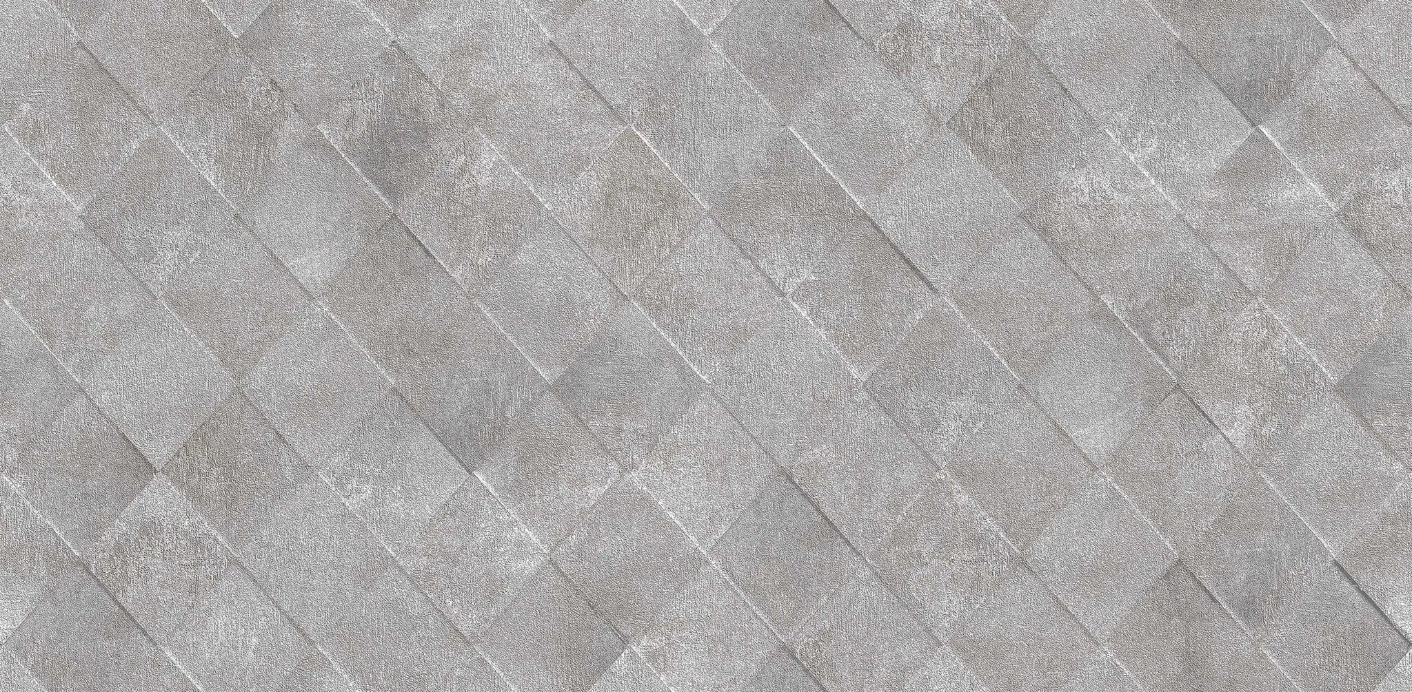 Textured Wallpaper Rhombus|Geometric|Distressed in Grey|Gunmetal