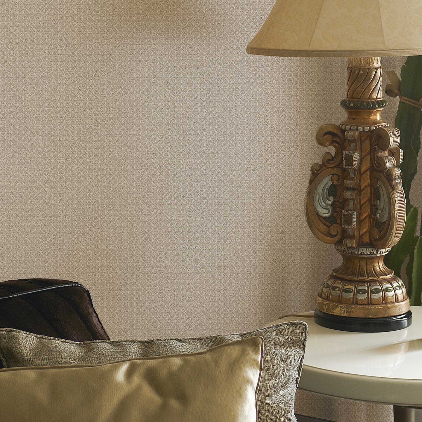 Textured Wallpaper Fabric in Taupe|Beige