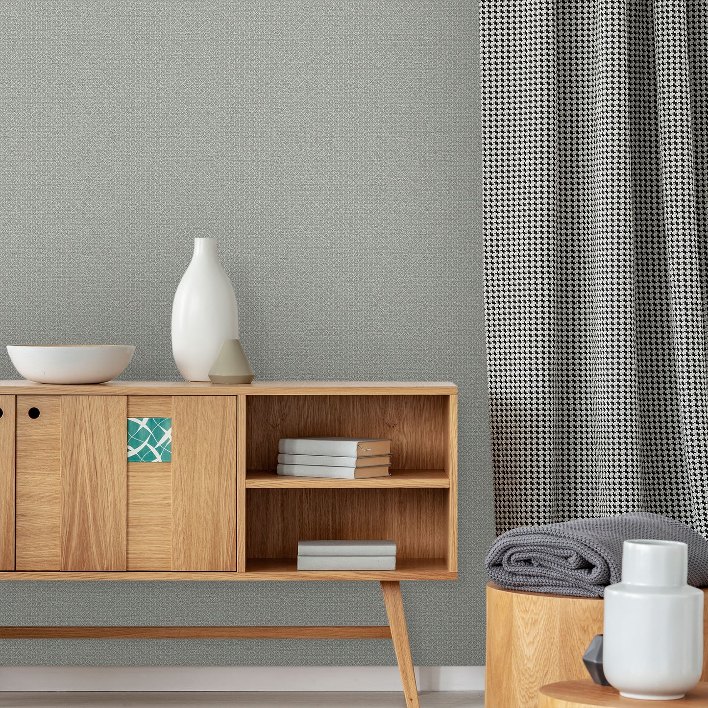 Textured Wallpaper Fabric in Grey