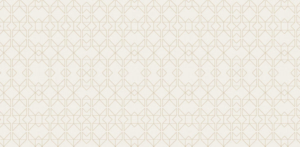 Textured Wallpaper Trellis|Geometric in Beige|Gold